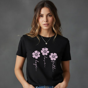 Cute Dandelion/Lavender Flower Black T-Shirt Tri-Blend Shirt
