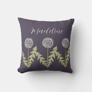 Cute Dandelion Name Purple Cushion