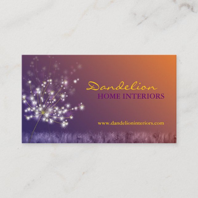 Cute Dandelions Professional Business Card (Front)