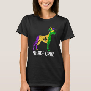 Cute Dane Dog Lover Mardi Gras Party Jester Mask T-Shirt