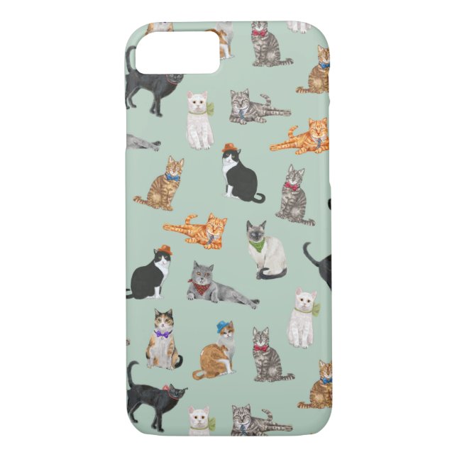 Cute Dapper Cats Pattern Case-Mate iPhone Case (Back)