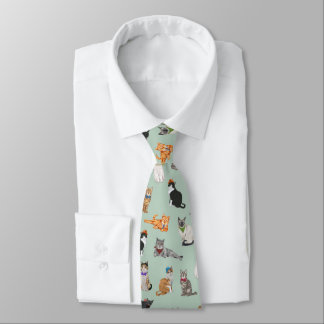Cute Dapper Kitties Cat Pattern Tie