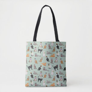 Cute Dapper Kitties Cat Pattern Tote Bag
