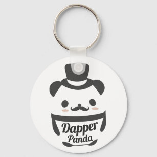 Cute Dapper Panda Wearing Top Hat Key Ring