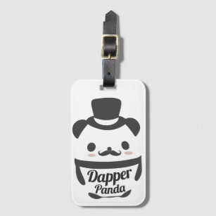 Cute Dapper Panda Wearing Top Hat Luggage Tag