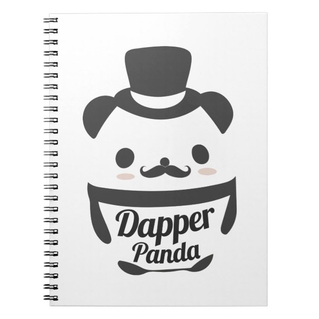 Cute Dapper Panda Wearing Top Hat Notebook (Front)