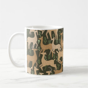 Cute dappled deer flat hand drawn vintage seamless coffee mug