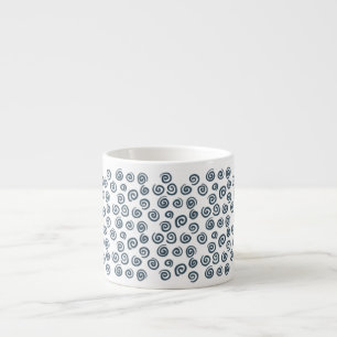 Cute Dark Blue Spiral Pattern Speciality Mug