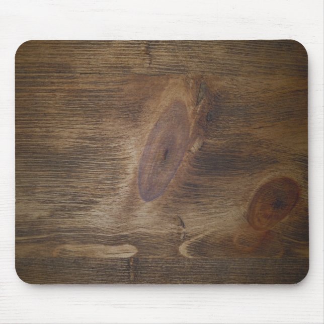 Cute Dark Brown Rustic Wood Look Background Mouse Mat (Front)