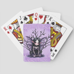 Cute Dark Fairy with Bat Wings Playing Cards