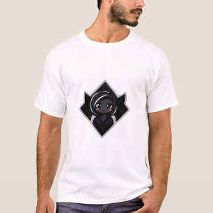 Cute Dark Female Character in Diamond Frame T-Shirt