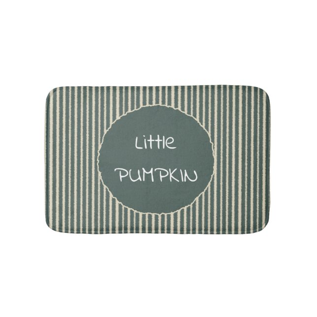 Cute Dark Green Stripes Bath Mat (Front)