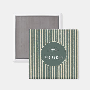 Cute Dark Green Stripes Magnet