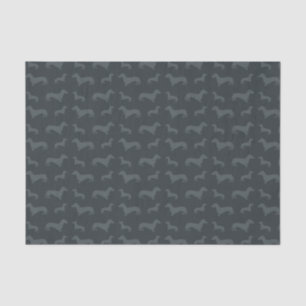 Cute dark grey dachshund pattern tissue paper