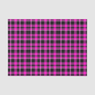 Cute Dark Pink & Black Plaid/Tartan Tissue Paper