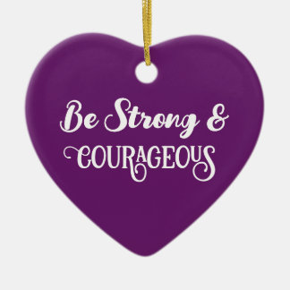  Cute Dark Purple Brave and Courageous Heart Ceramic Tree Decoration