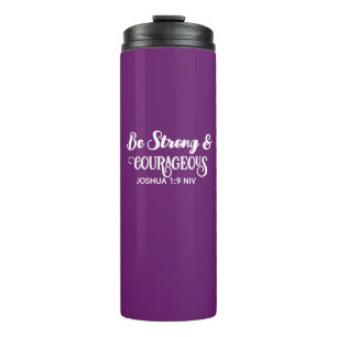 Cute Dark Purple Strong and Courageous Simple Thermal Tumbler
