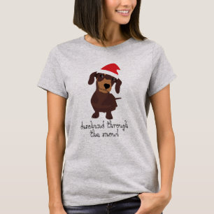Cute daschund through the snow Xmas Christmas T T-Shirt