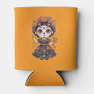 Cute Day of the Dead Catrina & Sugar Skull Can Coo Cooler