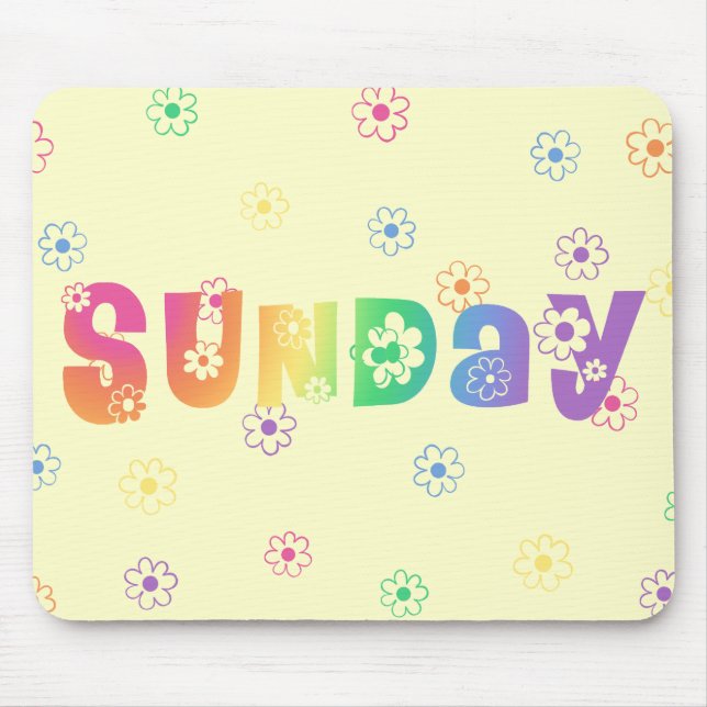 Cute Day Of The Week Sunday Mouse Mat (Front)
