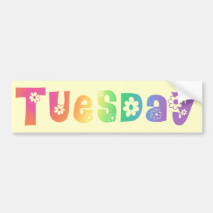 Cute Day Of The Week Tuesday Bumper Sticker