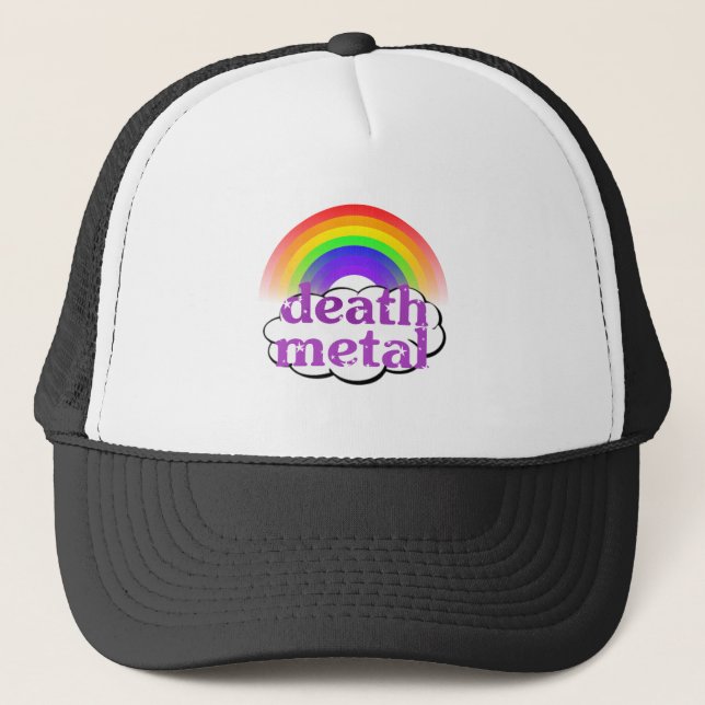 Cute Death Metal Rainbow Trucker Hat (Front)