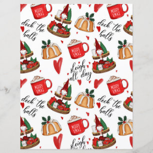 Cute Deck The Halls Christmas Scrapbook Paper