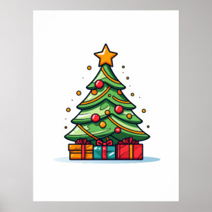 Cute Decorated Christmas Tree  Poster