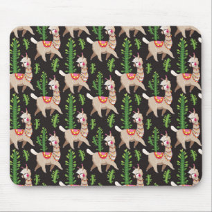 Cute Decorated Llamas Pattern Mouse Mat