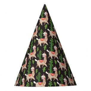 Cute Decorated Llamas Pattern Party Hat