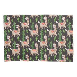Cute Decorated Llamas Pattern Pillowcase