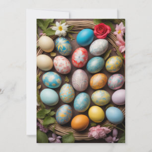 Cute Decorative Easter Egg Collage Holiday Card