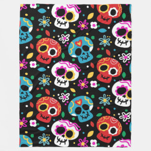 Cute Decorative Skulls Fleece Blanket