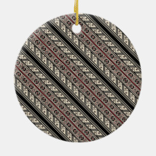 Cute decorative ukrainian patterns design ceramic tree decoration