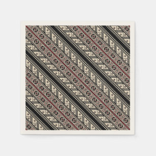 Cute decorative ukrainian patterns design napkin