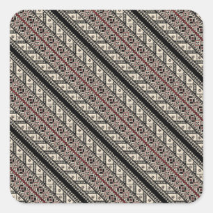 Cute decorative ukrainian patterns design square sticker