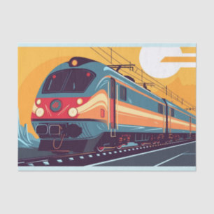 Cute Decoupage train lovers retro Tissue Paper