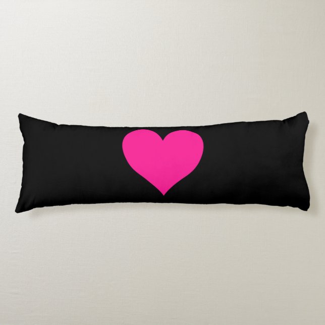 Cute Deep Pink Heart Body Cushion (Front)