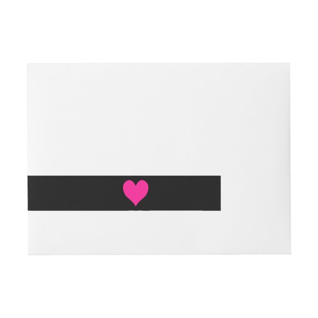 Cute Deep Pink Heart Wraparound Address Label (Front)