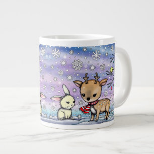 Cute Deer and Bunny Holiday Mug