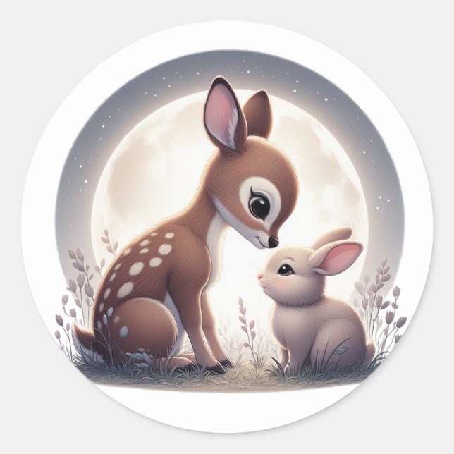 Cute Deer and Bunny Stickers (Front)