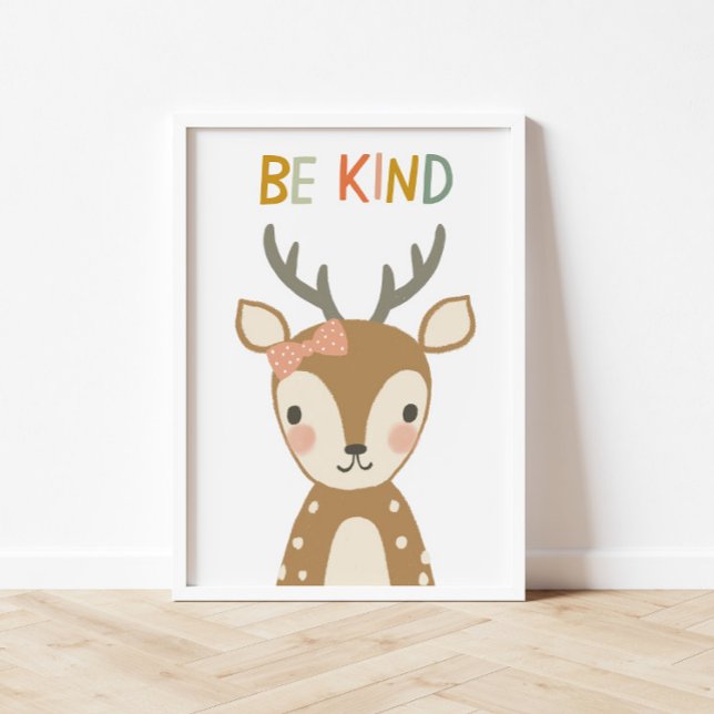 Cute Deer Be Kind Kids Poster (Creator Uploaded)