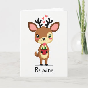 Cute Deer Be Mine Valentine Card