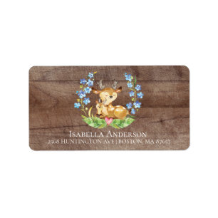 Cute Deer Boys Baby Shower Address Label
