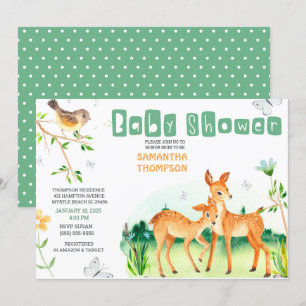 Cute Deer Boys Baby Shower Invitation