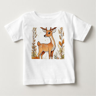 Cute Deer Colouring Book Illustration Baby T-Shirt