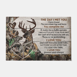 Cute Deer Couples Doormat, Lovely Letter Doormat