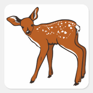 Cute Deer Fawn Square Sticker