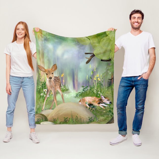 Cute Deer Fleece Blanket (In Situ)