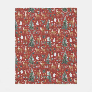 Cute deer fleece blanket